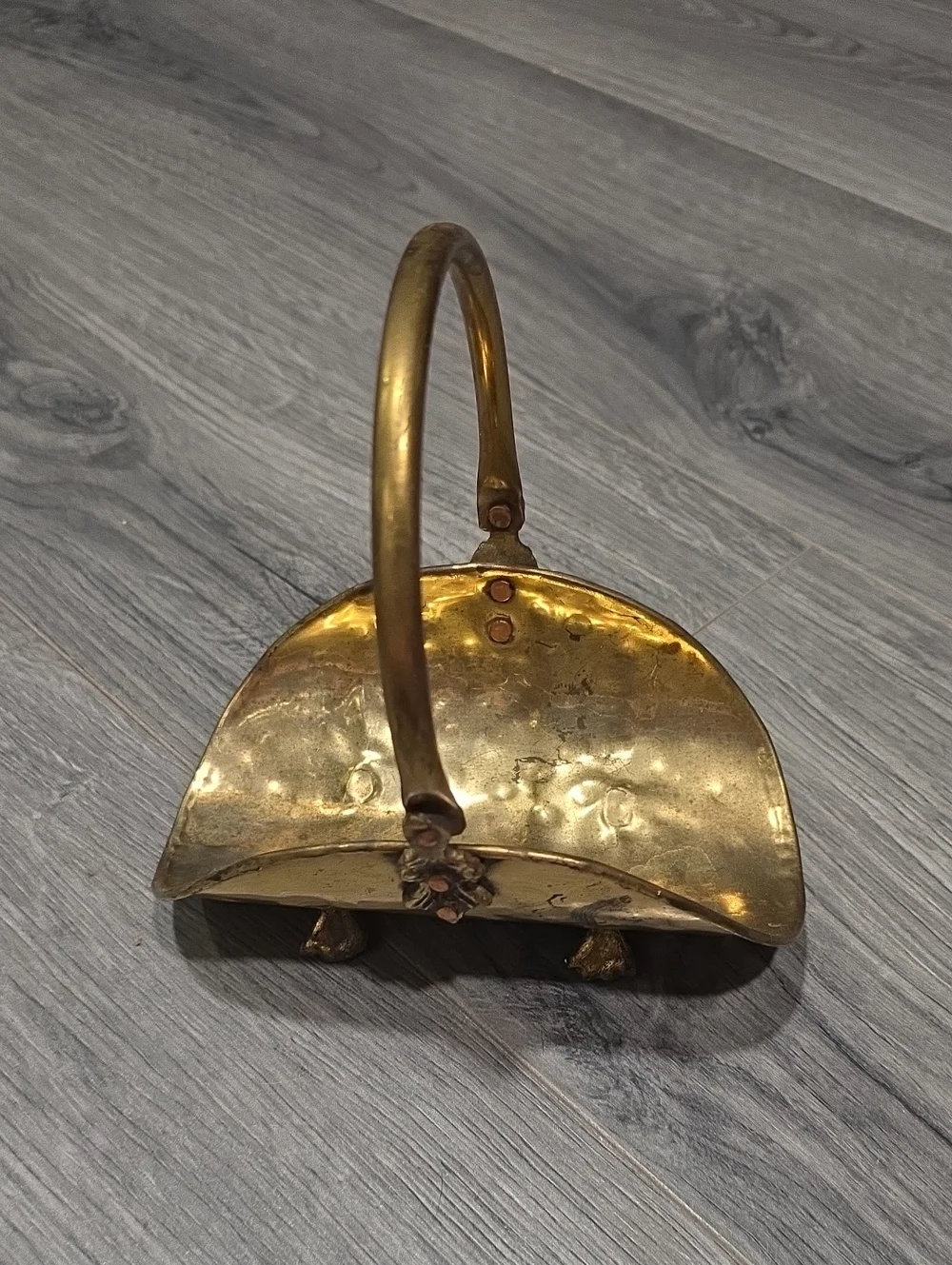 Gold Vintage Brass Decorative SM Basket